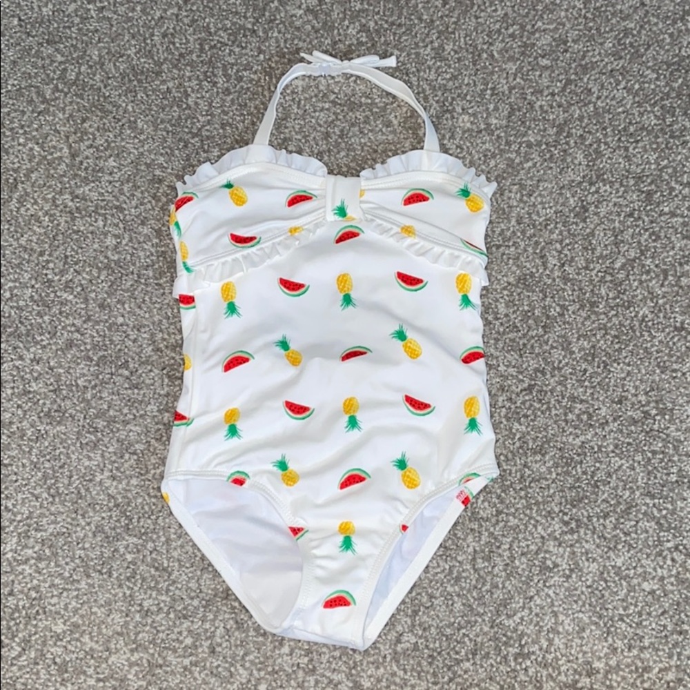 Janie and Jack White Halter Bathing Suit Size 5